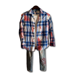 Zombie Halloween Costume Teens Jeans Tshirt And Flannel Homemade Size Small